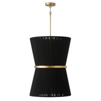  Cecilia Entrance / Foyer Pendant Light - Black Rope / Patinaed Brass