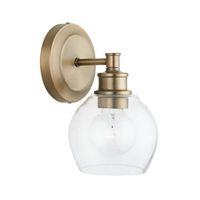  Mid Century 1 Bulb Wall Sconce - Aged Brass