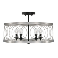  Madeline Semi Flush Mount Ceiling Light - Black Tie