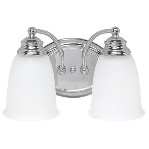 C1087CH132 2 Bulb Bathroom Lighting - Chrome / Acid Wash C1087CH132 2 Bulb Bathroom Lighting - Chrome / Acid Wash