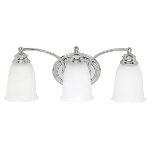 C1088CH132 3 Bulb Bathroom Lighting - Chrome / Acid Wash