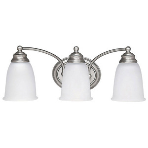 C1088MN132 3 Bulb Bathroom Lighting - Matte Nickel / Acid Wash C1088MN132 3 Bulb Bathroom Lighting - Matte Nickel / Acid Wash