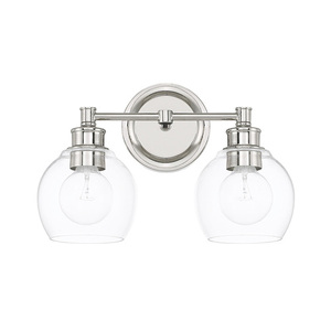 C121121PN426 Mid-Century 2 Bulb Bathroom Lighting - Polished Nickel