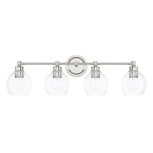 C121141PN426 Mid-Century 4 or More Bulb Bathroom Lighting - Polished Nickel