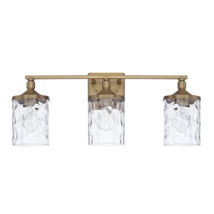 C128831AD451 Collier 3 Bulb Bathroom Lighting - Aged Brass