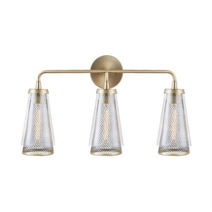 C132331AD Abbot 3 Bulb Bathroom Lighting - Aged Brass