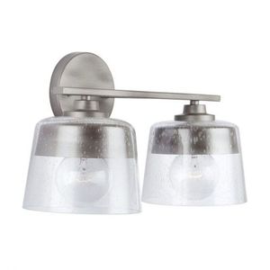 C138221WY Decker 2 Bulb Bathroom Lighting - Washed Grey