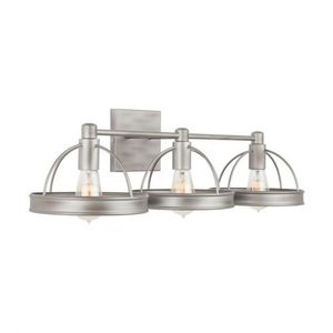 C138431WY Independent 3 Bulb Bathroom Lighting - Washed Grey