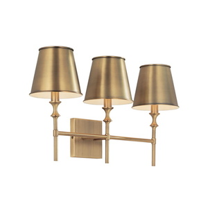 C149731AD708 Whitney 3 Bulb Bathroom Lighting - Aged Brass