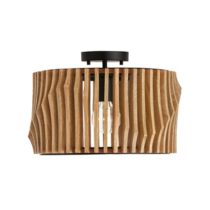 C244632WK Archer Semi Flush Mount Ceiling Light - Light Wood and Matte Black