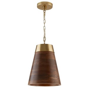 C330314WR Down Light Pendant Light - Wood and Brass