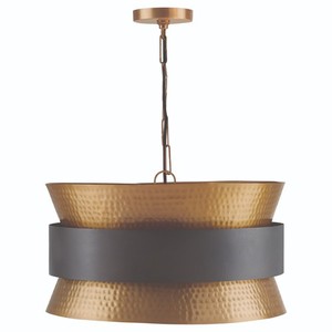 C330446PZ Drum Pendant Pendant Light - Patinaed Brass and Dark Zinc