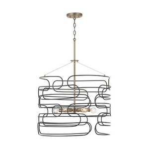 C332161AB Arlo Entrance / Foyer Pendant Light - Aged Brass / Black