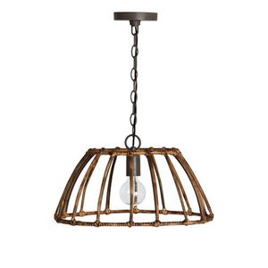 C335711BY Sanibel Entrance / Foyer Pendant Light - Blazed Rattan / Nordic Grey