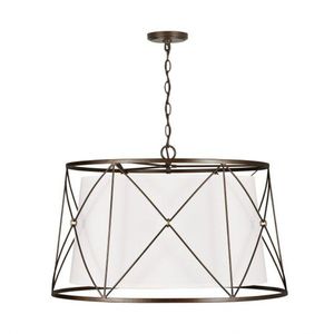 C338661FZ Adrian Drum Pendant Pendant Light - Buffed Bronze