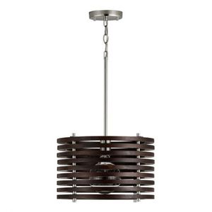 C339911DN Dalton Down Light Pendant Light - Dark Wood / Polished Nickel