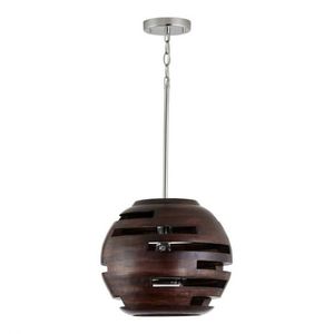 C339912DN Dalton Down Light Pendant Light - Dark Wood / Polished Nickel