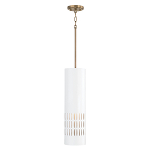 C350211AW Dash Down Light Pendant Light - Aged Brass and White