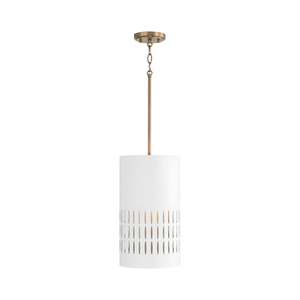 C350212AW Dash Down Light Pendant Light - Aged Brass and White