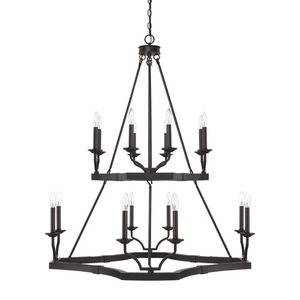 C419801BI Ravenwood Large Foyer Chandelier Chandelier - Black Iron