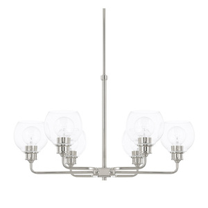 C421161PN426 Mid-Century Mid Sized Chandelier Chandelier - Polished Nickel