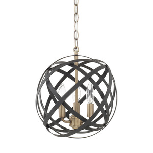 C4233AB Axis Entrance / Foyer Pendant Light - Aged Brass and Black