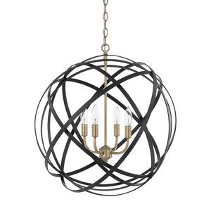 C4234AB Axis Entrance / Foyer Pendant Light - Aged Brass and Black