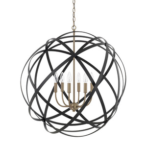 C4236AB Axis Entrance / Foyer Pendant Light - Aged Brass and Black