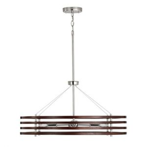 C439941DN Dalton Mid Sized Chandelier Chandelier - Dark Wood / Polished Nickel