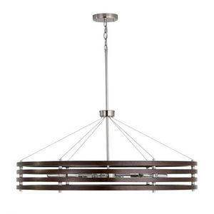 C439961DN Dalton Mid Sized Chandelier Chandelier - Dark Wood / Polished Nickel