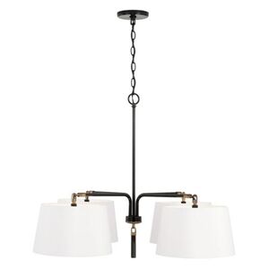 C441941YA Beckham Large Foyer Chandelier Chandelier - Glossy Black / Aged Brass