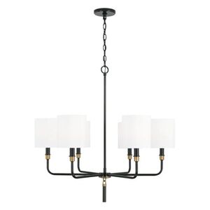 C441961YA702 Beckham Large Foyer Chandelier Chandelier - Glossy Black / Aged Brass