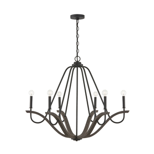 C447661CK Clive Large Foyer Chandelier Chandelier - Carbon Grey and Black Iron