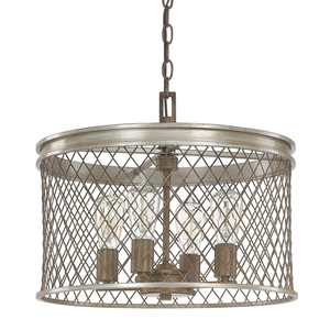 C4884SZ Eastman Entrance / Foyer Pendant Light - Silver and Bronze