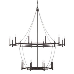 C528702BI Lancaster Large Foyer Chandelier Chandelier - Black Iron