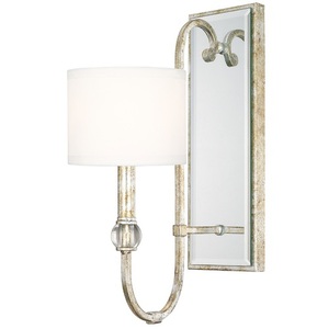 C613311SG654 Charleston 1 Bulb Wall Sconce - Silver and Gold Leaf