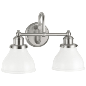 C8302BN128 Baxter 2 Bulb Bathroom Lighting - Brushed Nickel