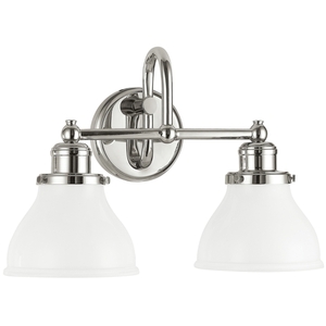 C8302PN128 Baxter 2 Bulb Bathroom Lighting - Polished Nickel