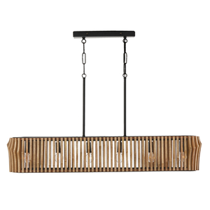 C844661WK Archer Down Light Pendant Light - Light Wood and Matte Black