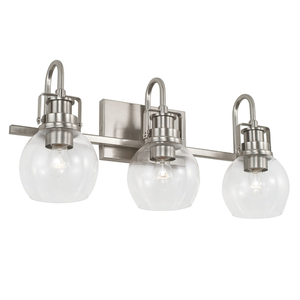 CAA1007BN Buxton 3 Bulb Bathroom Lighting - Brushed Nickel