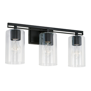 CAA1008MB Shelton 3 Bulb Bathroom Lighting - Matte Black