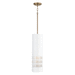 Capital Lighting C350211AW Aged Brass and White Down Light Pendant