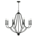 Capital Lighting C441681BI Black Iron Large Foyer Chandelier