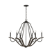 Capital Lighting C447661CK Carbon Grey and Black Iron Large Foyer Chandelier