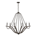 Capital Lighting C447662CK Carbon Grey and Black Iron Large Foyer Chandelier