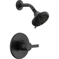  Flute Tub & Shower Faucet Trim Trim Kit - Matte Black