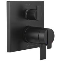 Angular Modern Thermostatic / Volume Control Trim Trim Kit - Matte Black