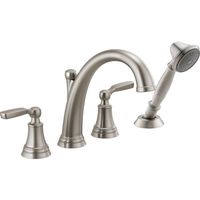  Woodhurst Deck Mount With Handshower Tub Faucet - Brilliance Stainless