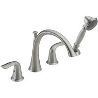  Lahara Deck Mount With Handshower Tub Faucet - Brilliance Stainless