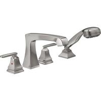  Ashlyn Deck Mount With Handshower Tub Faucet - Brilliance Stainless